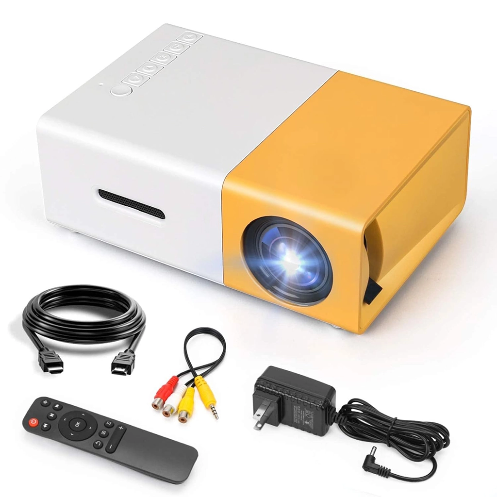 Pro Mini Portable LED Projector | AV HDMI USB Micro SD Audio | Home Cinema & Kids Film Projector | Smartphone, Laptop & PS4 Compatible