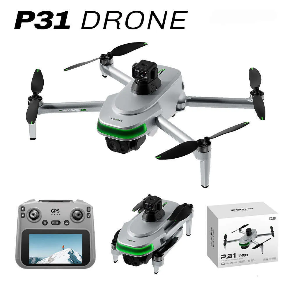 P31 Pro drone Aircraft with Brushless Motor Aerial Photography Screen GPS Positioning & Return Remote Control Gift Beginner Drone