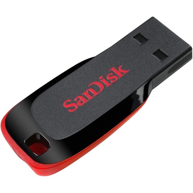 SanDisk Cruzer Blade 128GB USB 2.0 Flash Drive | Compact Red Pen Drive with 5-Year Warranty